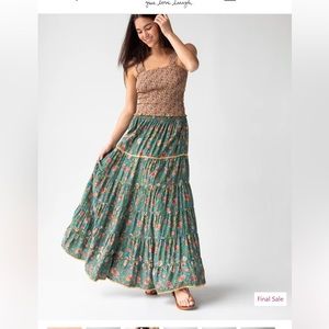 NWT Natural Life XL beautiful teal floral skirt